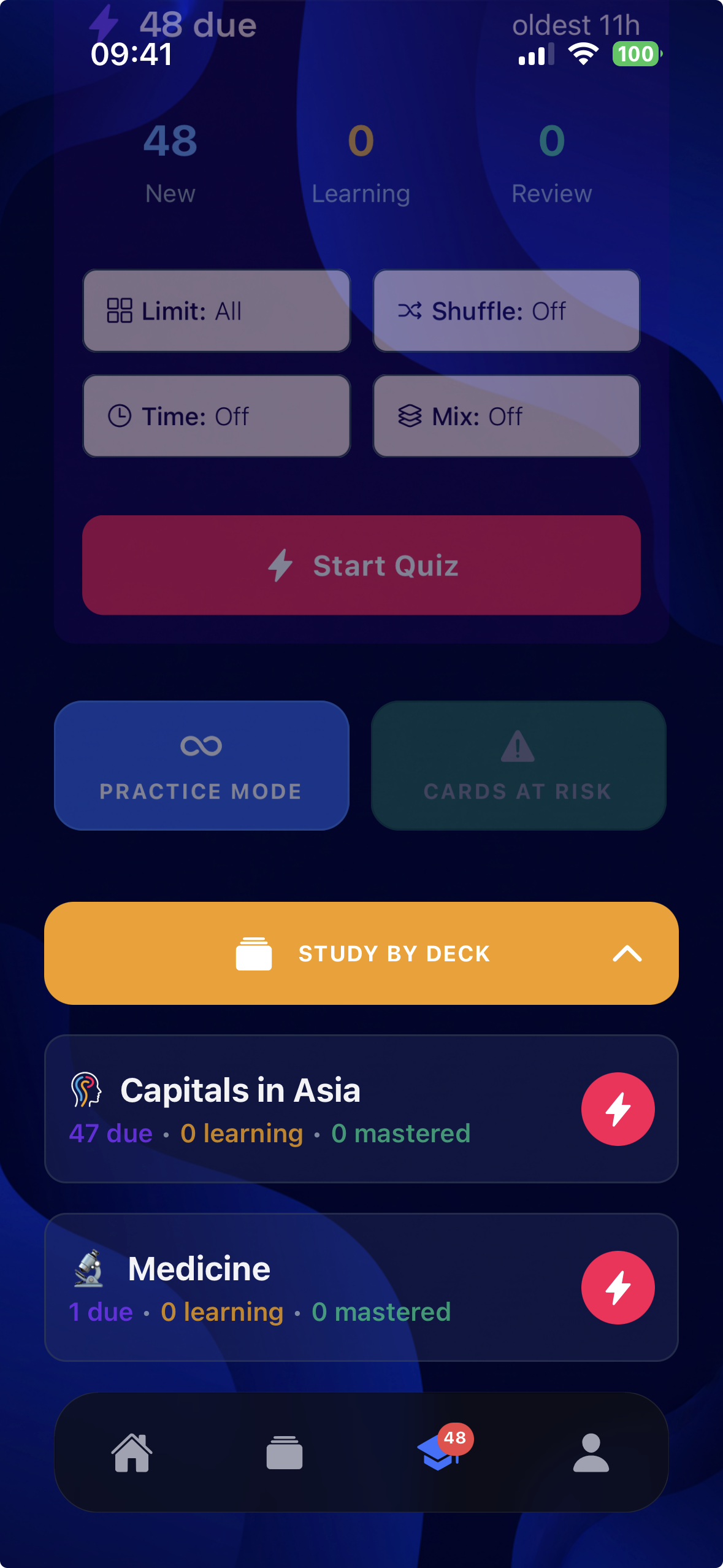 Study Modes Interface